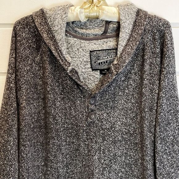 Brooklyn Cloth Mfg Co Women’s Oversized Button Neck Pullover Hooded Sweatshirt M - Picture 3 of 9